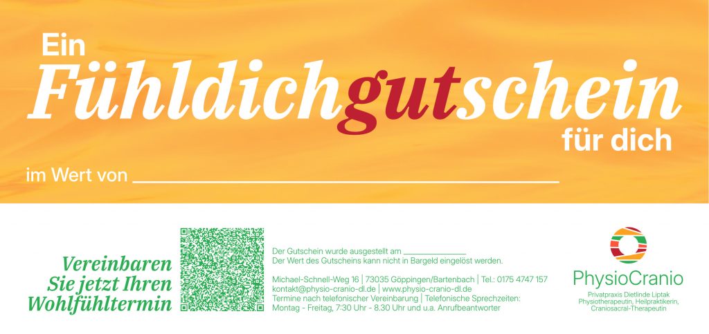 Ein Fühldichgutschein von PhysioCranio.